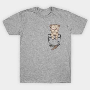 Pocket Cute Scottish Fold T-Shirt